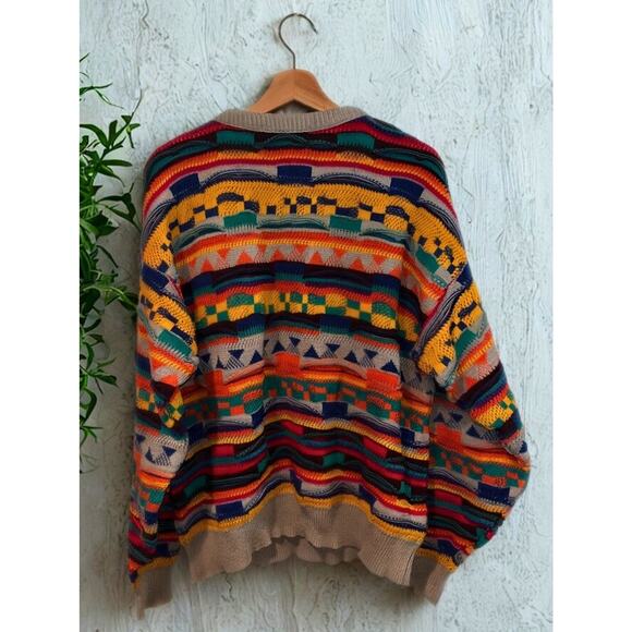 Leoniak Coogi Style 3D Knit Sweater XL Chunky Crew Vintage Biggie Smalls - Picture 3 of 7